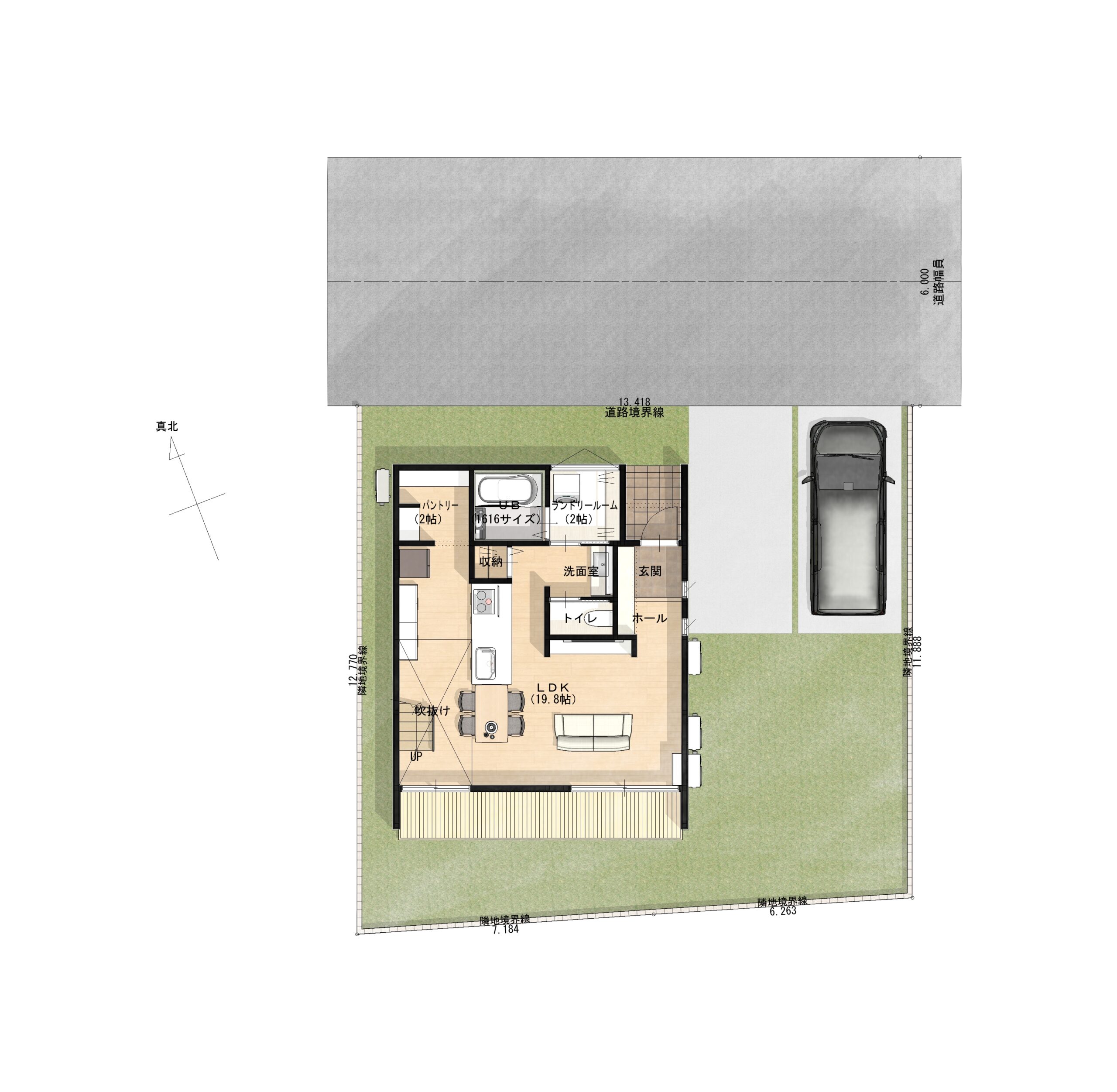 二階建て　1階 平面図
